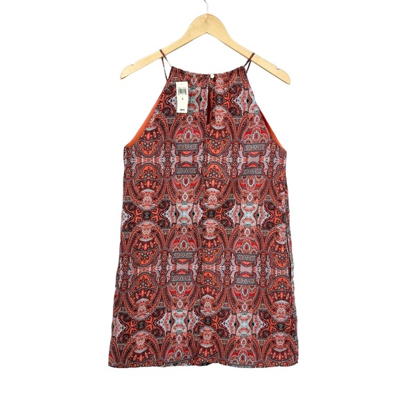 New LUCKY BRAND Dress Kaye Paisley Halter with Pockets - Picture 2 of 8